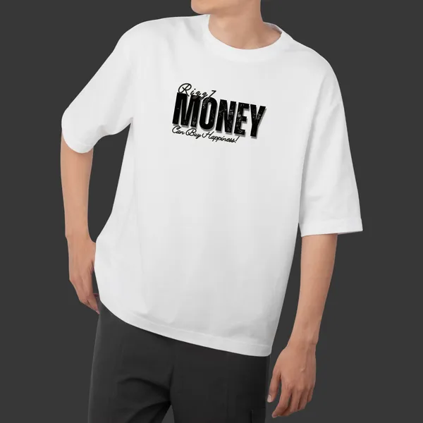 Money_White_100%_Cotton_Oversize_T-Shirt_For_Men