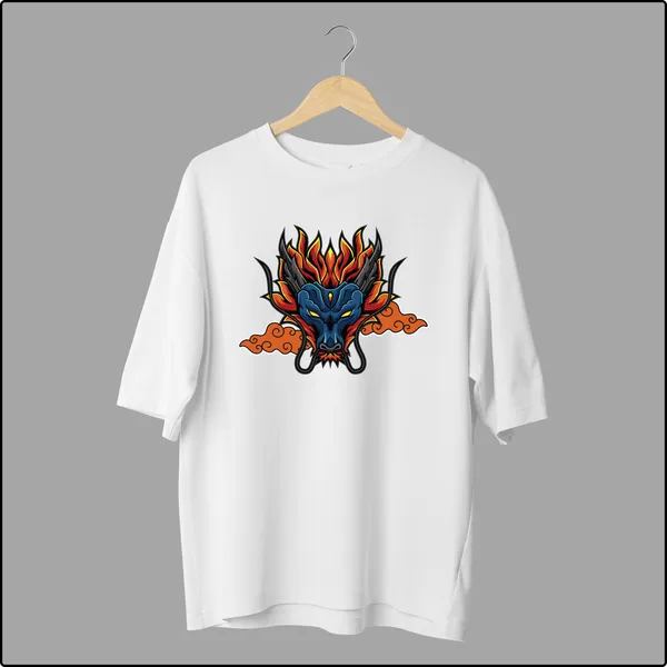 Dragon_Mythical_Fierce_Fantasy_Inspired_White_Cotton_Oversize_T-Shirt_For_Men