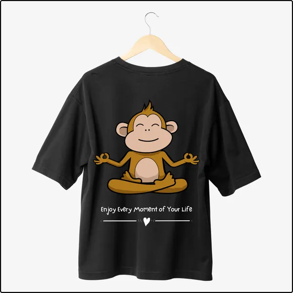Enjoy_Every_Moment_Inspirational_Positive_Vibes_Black_Cotton_Oversize_T-Shirt_For_Men