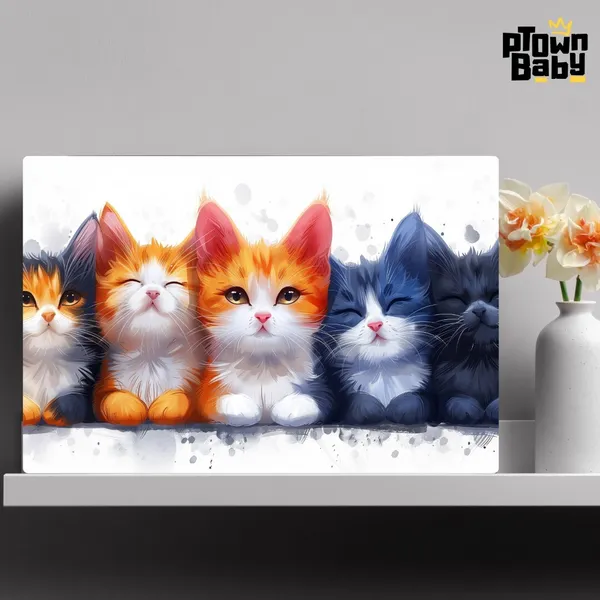 Adorable_Kitten_Ensemble__A4_Size_Metal_Poster