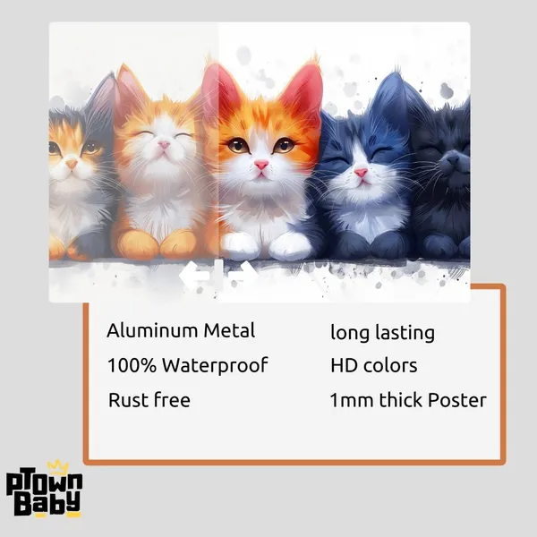Adorable_Kitten_Ensemble__A4_Size_Metal_Poster