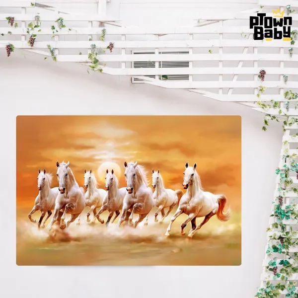 Seven_Stallions_of_Power_�_Sunset_Metal_Poster__1Mm_Thick__A4_Size__Metal_Poster