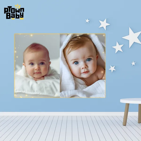 Multicolor_Two_Cute_Baby_Metal_Posters_1Mm_Thick__A4_Size__Metal_Poster