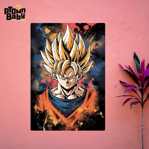 Saiyan_Rise_�_Super_Goku_Metal_Poster__1Mm_Thick__A4_Size__Metal_Poster