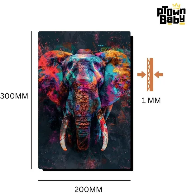 Vibrant_Elephant__Metal_Poster__1Mm_Thick__A4_Size__Metal_Poster