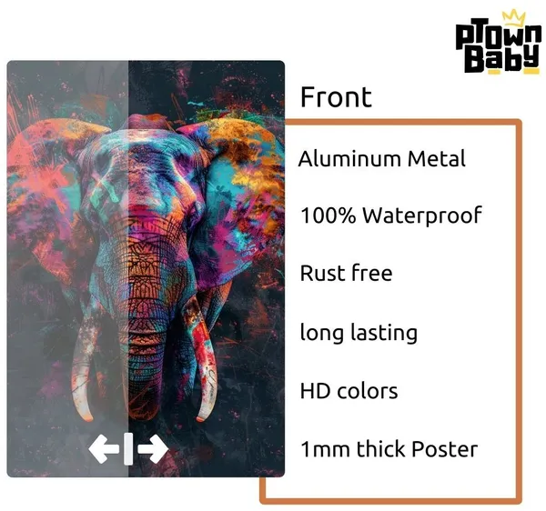 Vibrant_Elephant__Metal_Poster__1Mm_Thick__A4_Size__Metal_Poster