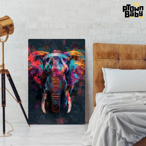 Vibrant_Elephant__Metal_Poster__1Mm_Thick__A4_Size__Metal_Poster