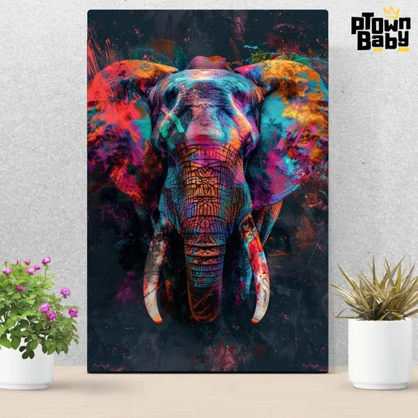 Vibrant_Elephant__Metal_Poster__1Mm_Thick__A4_Size__Metal_Poster