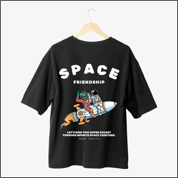 Space_Cosmic_For_Stellar_Bonds_Black_Cotton_Oversize_T-Shirt_For_Men