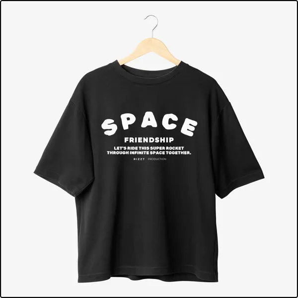 Space_Cosmic_For_Stellar_Bonds_Black_Cotton_Oversize_T-Shirt_For_Men