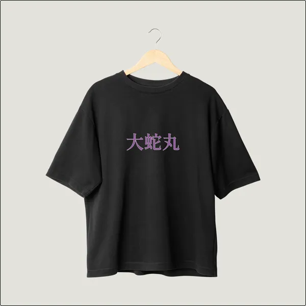 Orochimaru�s_Shadow_Ninja_Mystique_Unveiled_Black_Cotton_Oversize_T-Shirt_For_Men