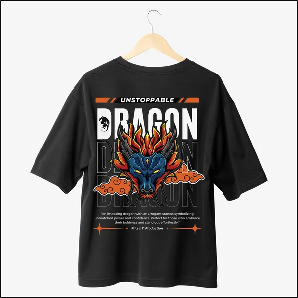 Dragon_Black_100%_Cotton_Oversize_T-Shirt_For_Men