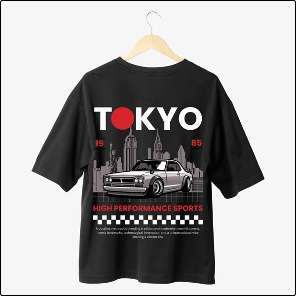 Tokyo_1985_Black_Cotton_Oversize_T-Shirt_For_Men