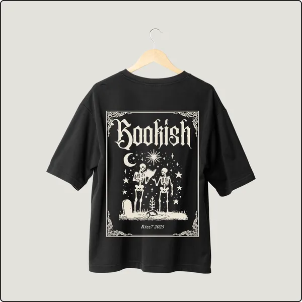 Bookish_Oversize_Stylish_Fun_Black_100%_Cotton_T-shirt