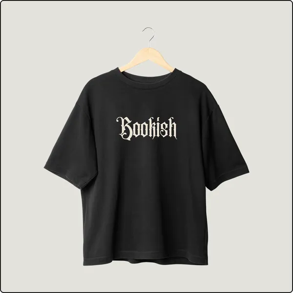 Bookish_Oversize_Stylish_Fun_Black_100%_Cotton_T-shirt