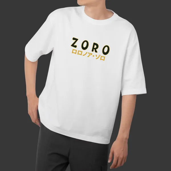Zoro_One_Piece_Anime__180-GSM_White_Oversized_T-Shirt