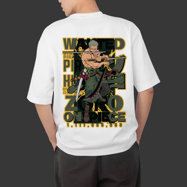 Zoro_One_Piece_Anime__180-GSM_White_Oversized_T-Shirt