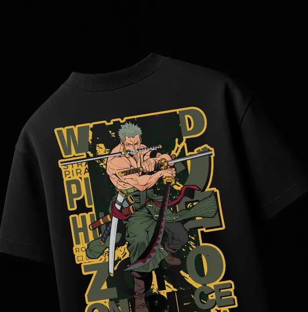 Zoro_Wanted__Anime__Black_T-Shirt_�_One_Piece_Edition