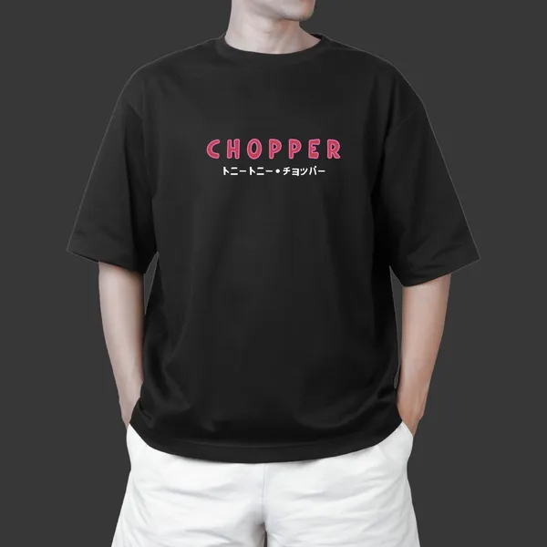 Chopper�s_Sweet_Escape_The_Cotton_Candy_Lover_Black_Cotton_Oversize_T-Shirt_For_Men