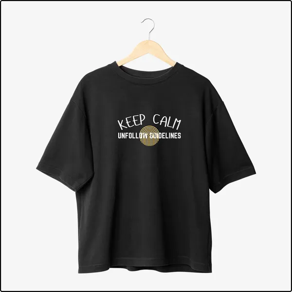 Keep_Calm_Black_100%_Cotton_Oversize_T-Shirt_For_Men