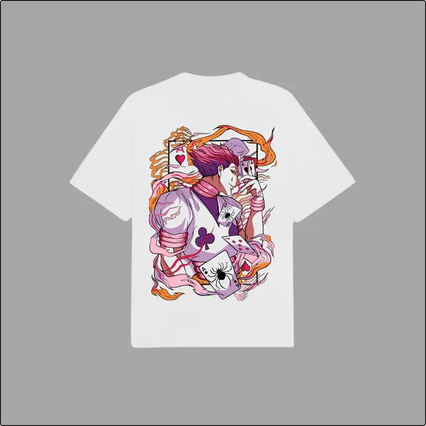 Hisoka�s_Trickster_White_Cotton_Regular_T-shirt_For_Men