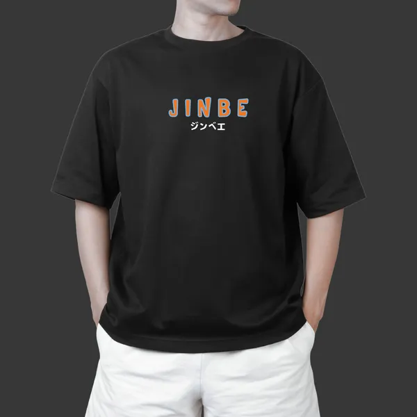 Jinbe�s_Tide_Black_Cotton_Oversize_T-Shirt_For_Men