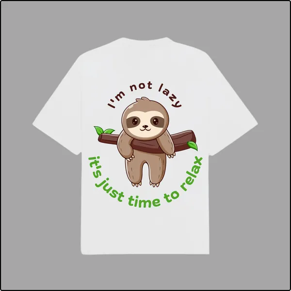 I_Am_Not_Lazy_Regular_Fit_White_100%_Cotton_T-shirt