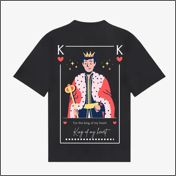 King_of_My_Heart_Regular_Stylish_Romantic_Black_100%_Cotton_T-shirt