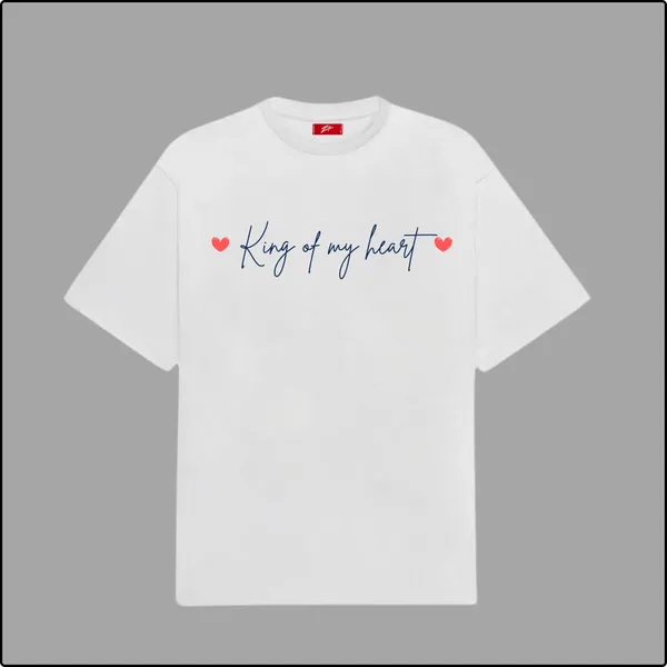 King__Of_My_Heart_White_Cotton_Regular_T-Shirt_For_Men_For_Unisex