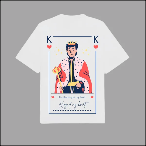 King__Of_My_Heart_White_Cotton_Regular_T-Shirt_For_Men_For_Unisex