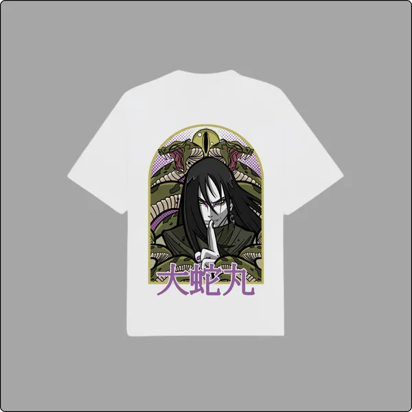 Orochimaru�s_Shadow_Ninja_Mystique_Unveiled_White_Cotton_Regular_T-shirt_For_Men