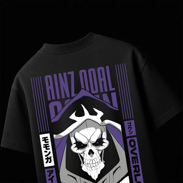 Ainz_Ooal_Gown�s_Reign_Black_Cotton_Oversize_T-Shirt_For_Men