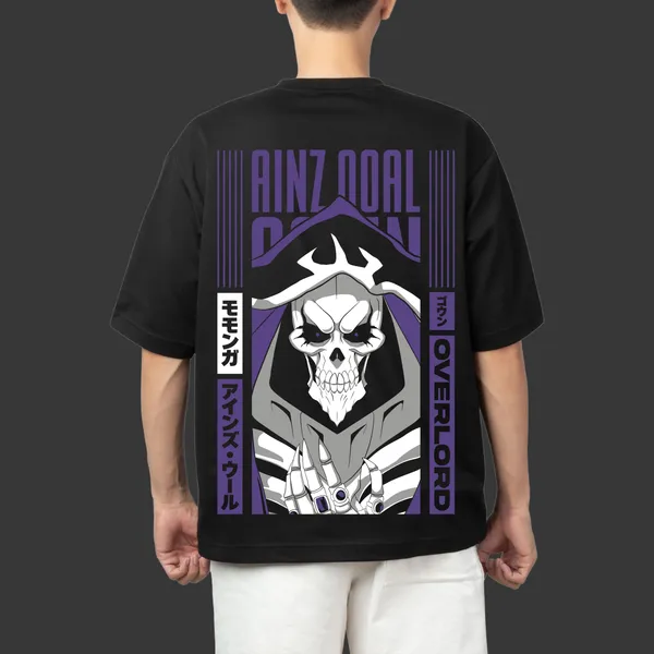 Ainz_Ooal_Gown�s_Reign_Black_Cotton_Oversize_T-Shirt_For_Men