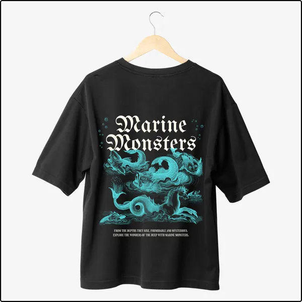 Marine_Monsters_Fierce_Mythical_Sea_Creature_Black_Cotton_Oversize_T-Shirt_For_Men