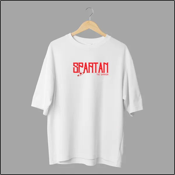 Spartan_White_Cotton_Oversize_T-Shirt_For_Men
