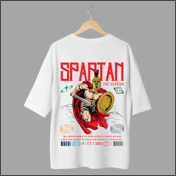 Spartan_White_Cotton_Oversize_T-Shirt_For_Men