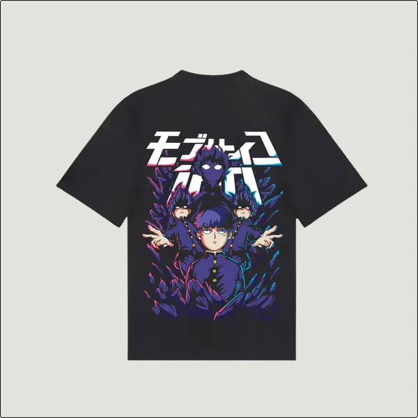 Takahiro�s_Psychic_Surge_Mob_Psycho_100_Black_Cotton_Regular_T-shirt_For_Men