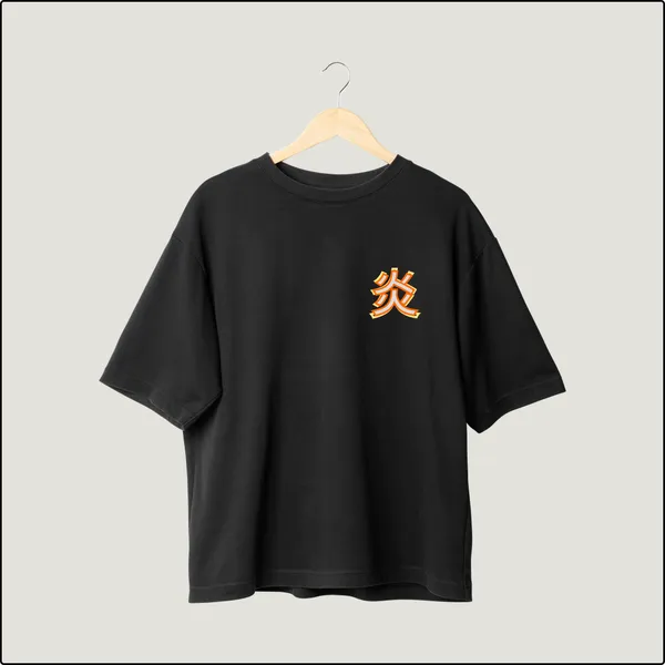 Kyojuro_Rengoku_Black_100%_Cotton_Regular_Fit_T-Shirt