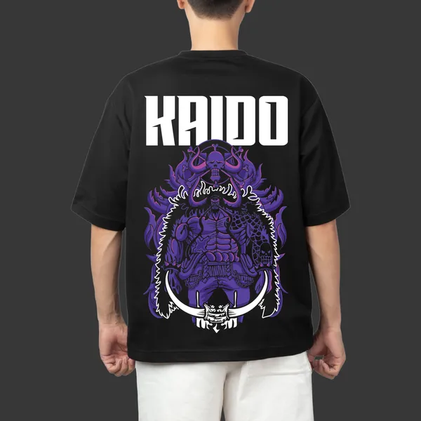 Kaido_Dragon_Fury_Black_Cotton_Oversize_T-Shirt_For_Men