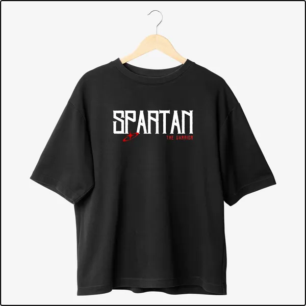 Spartan_Black_Cotton_Oversize_T-Shirt_For_Men