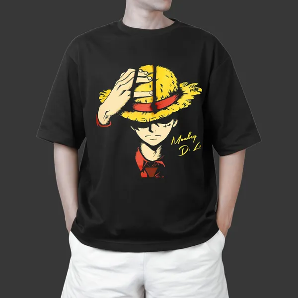 The_Future_Pirate_King_Black_100%_Cotton_Oversize_Fit_T-Shirt