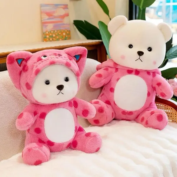 Multicolor_Spotty_Hoodie_Up_Down_Movement_Bear_Plush_Toy_(50_Cm)