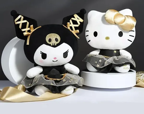 Multicolor_Kuroomii_And_Hello_Kitty_Plush_Toy