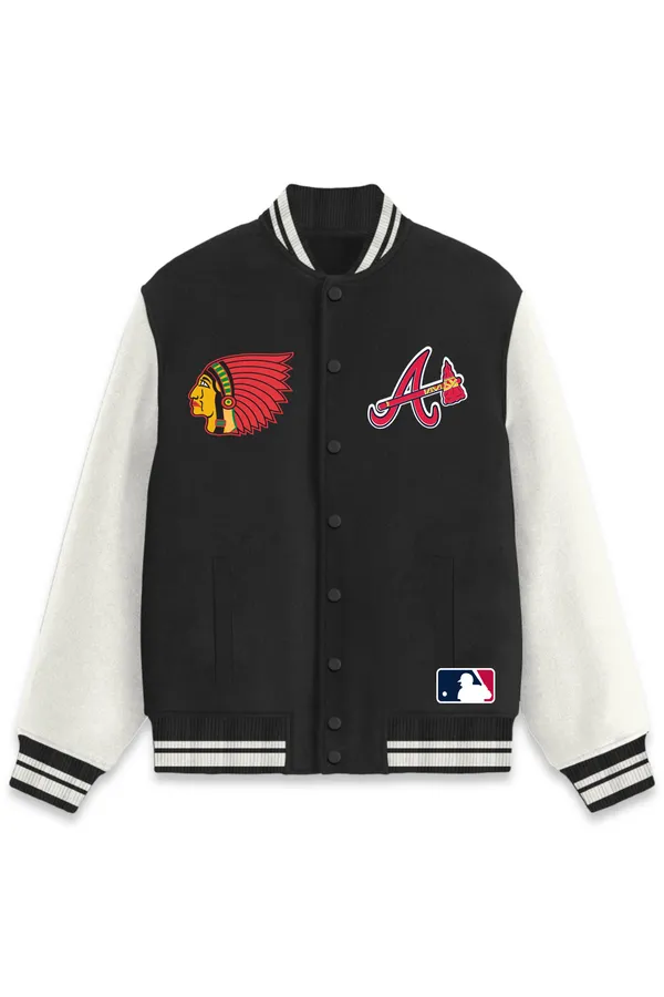 Atlanta_Braves_Baseball_Poly_Ponte_Track_Jacket__For_All_Seasons_Round_Neck_T-Shirt_For_Men