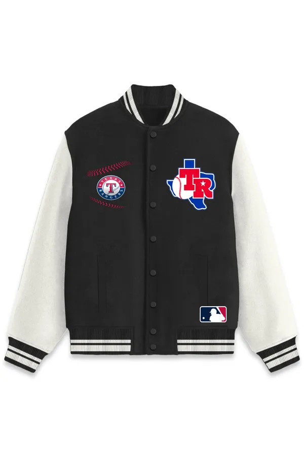 Texas_Rangers_Baseball_Poly_Ponte_Track_Jacket__For_All_Seasons_Round_Neck_T-Shirt_For_Men