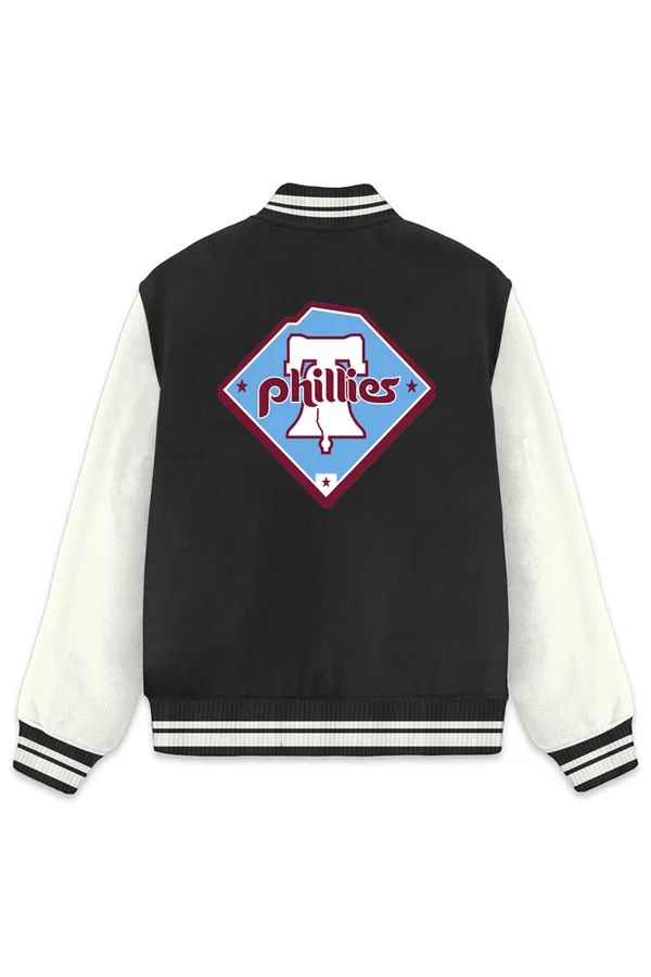 Philadelphia_Phillies_Baseball_Poly_Ponte_Track_Jacket__For_All_Seasons_Round_Neck_T-Shirt_For_Men