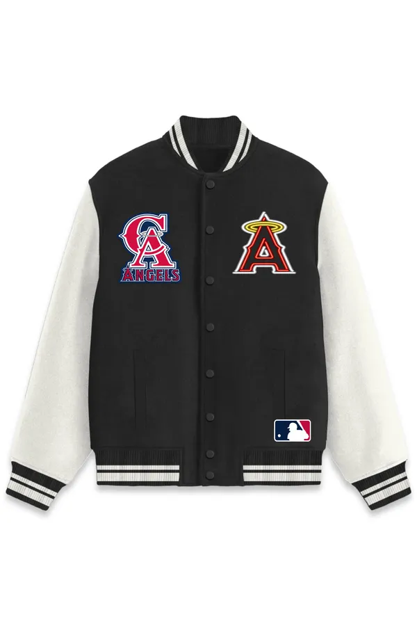 Los_Angeles_Angels_Baseball_Poly_Ponte_Track_Jacket__For_All_Seasons_Round_Neck_T-Shirt_For_Men