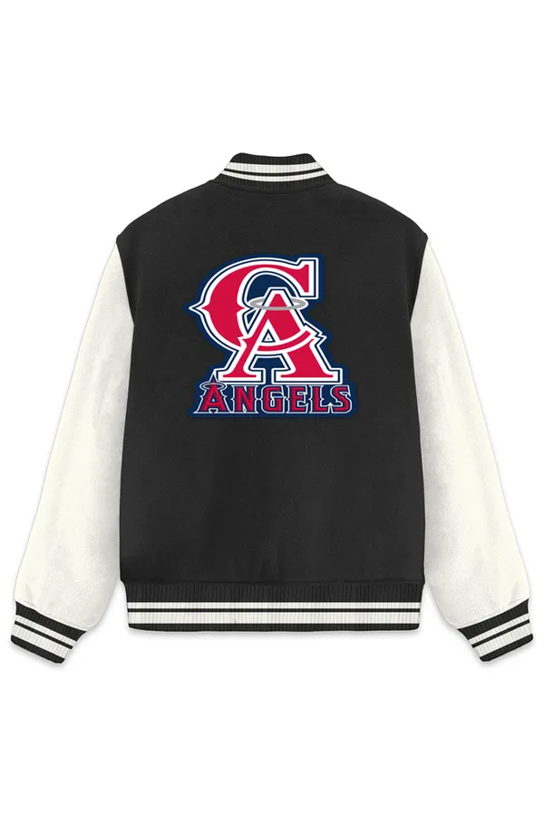Los_Angeles_Angels_Baseball_Poly_Ponte_Track_Jacket__For_All_Seasons_Round_Neck_T-Shirt_For_Men