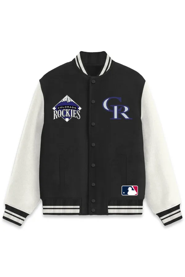 Colorado_Rockies_Baseball_Poly_Ponte_Track_Jacket__For_All_Seasons_Round_Neck_T-Shirt_For_Men
