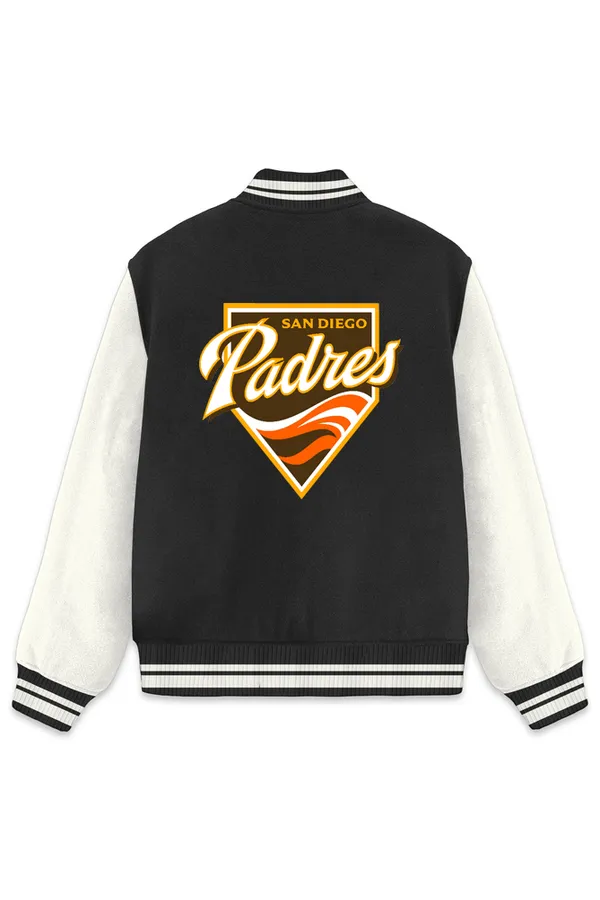 San_Diego_Padres_Baseball_Poly_Ponte_Track_Jacket__For_All_Seasons_Round_Neck_T-Shirt_For_Men